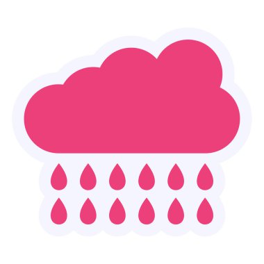 Raining cloud, weather icon vector illustration