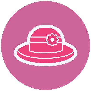 woman hat, web icon simple illustration