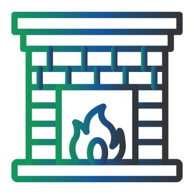 Şömine. Web simgesi basit tasarım