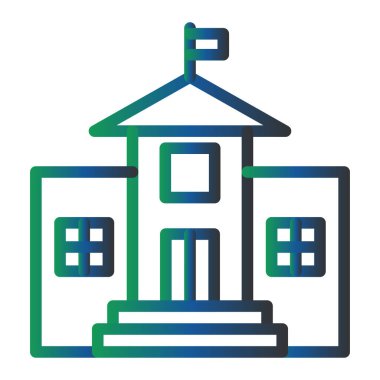 school building. web icon simple illustration