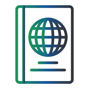 Pasaport. Web simgesi basit illüstrasyon