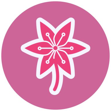 Lily flower, simple web illustration  