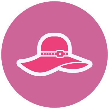 Bayanlar Şapka Vektörü Kabartma Simgesi Tasarımı 