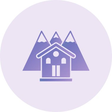 Dağ Evi Vektörü Sembol Tasarımı