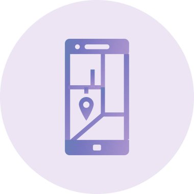 mobile application location, gps icon, web illustration