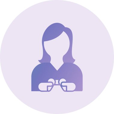 Oyuncu Kız Vektör Kabartma Simgesi Tasarımı 