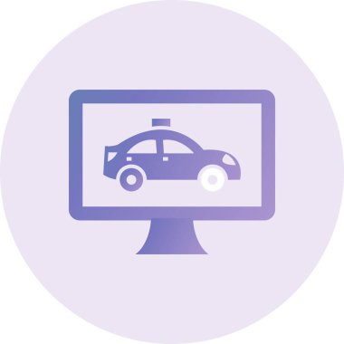 Çevrimiçi Taksi Vektörü Kabartma Simgesi Tasarımı