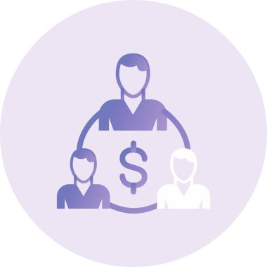 Teamwork with dollar sign icon vector. businessman avatar symbol. isolated contour element illustration