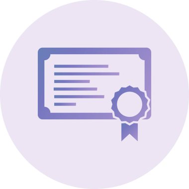 Sertifika. Web simgesi basit illüstrasyon 