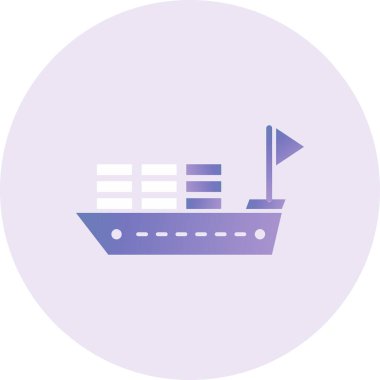 Ship cargo icon illustration, simple web 