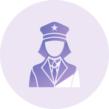 vector illustration of modern Policewomen  icon