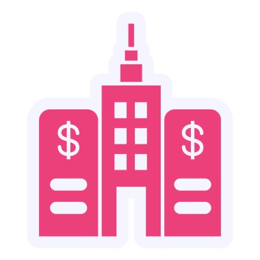 Bina. Web simgesi basit illüstrasyon