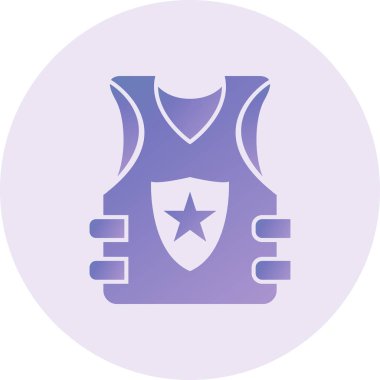 Kurşun geçirmez yelek. Web simgesi basit illüstrasyon