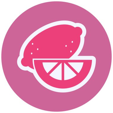 lemon icon, simple illustration. flat design style