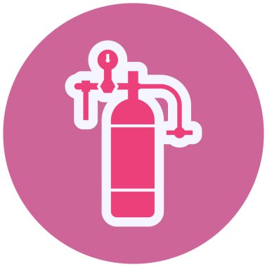 Oksijen Tankı Vektör Kabartma Simgesi Tasarımı 