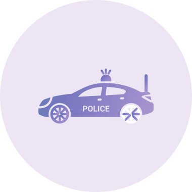  Police Car web icon vector illustration