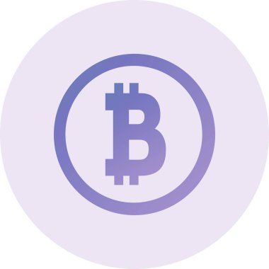 Bitcoin icon, simple web illustration  