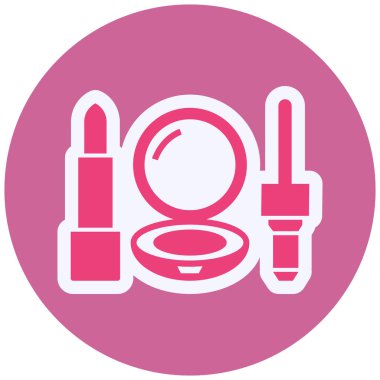 Makyaj. Web simgesi basit illüstrasyon