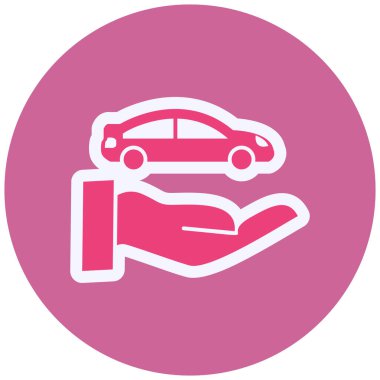 Araba sigortası. Web simgesi 