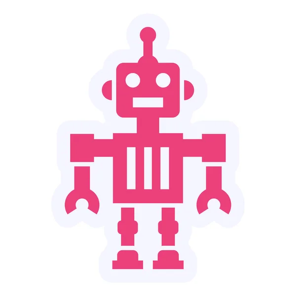 Robot Vector Glyph Icon Design — ストックベクタ