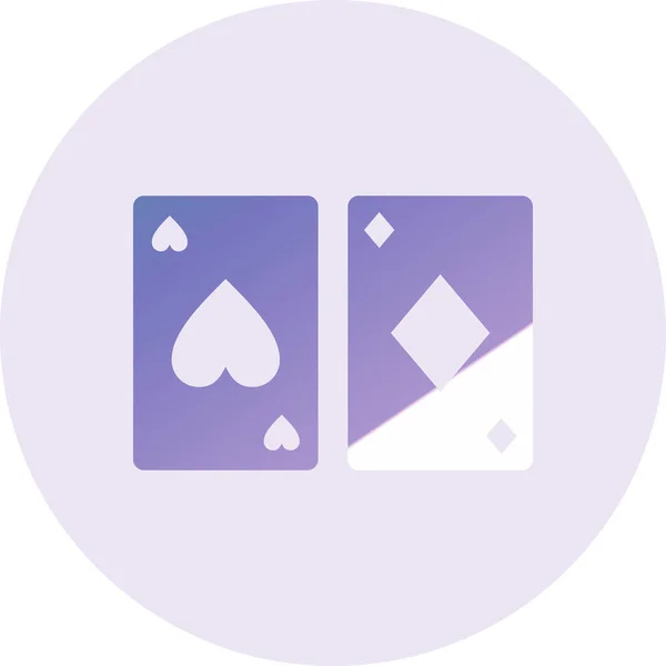 Jugando Las Cartas Vector Glyph Icon Design — Vector de stock