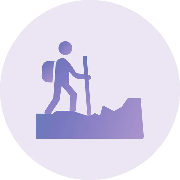 Ilustración Vectorial Hiking Icono — Vector de stock