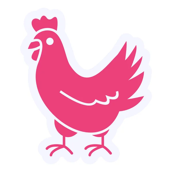 Chicken Web Icon Vector Illustration — Stock Vector