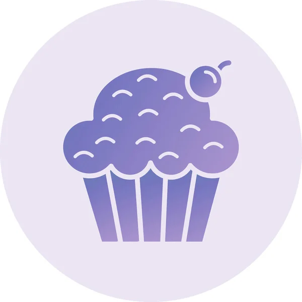 Cupcake Vector Glyph Icon Design — Stockvector