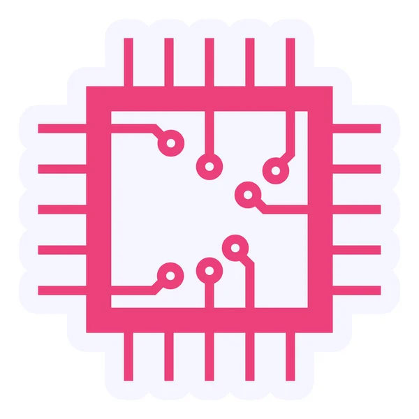 Computer Chip Simple Design Illustration — Stok Vektör