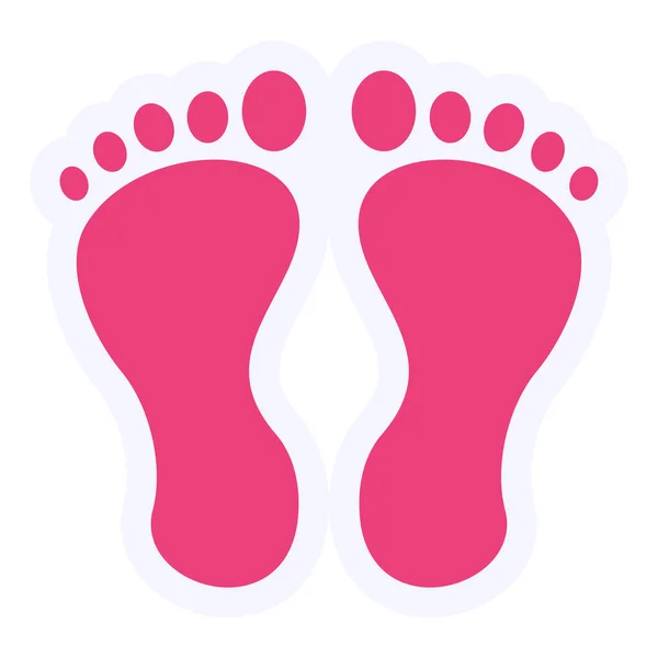 Barefoot Footprint Icon Illustration Flat Design — ストックベクタ