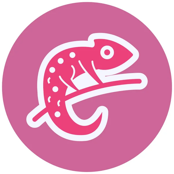 Chameleon Web Icon Vector Illustration — Stock Vector