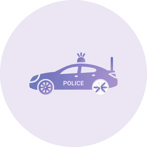 Police Car Web Icon Vector Illustration — Stockvektor