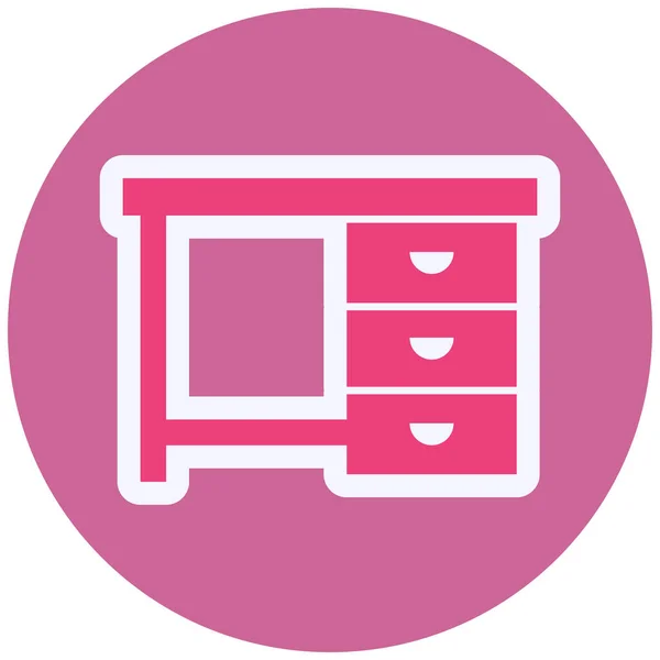 Desk Cabinet Web Icon Simple Illustration — Stok Vektör