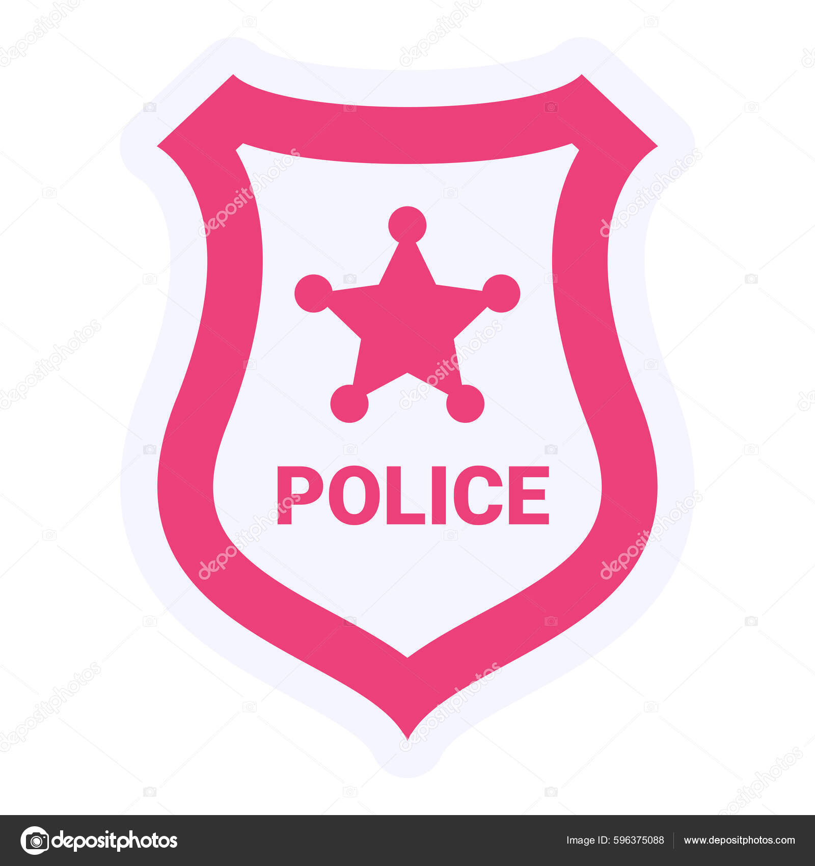 Police Officer Badge Icon Vector Illustration Stock Illustration