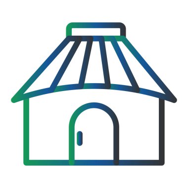 Yurt. Web simgesi basit illüstrasyon