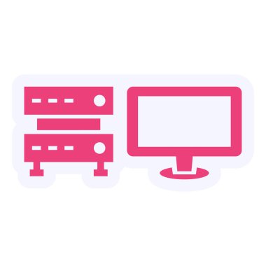 Sunucu Vektörü Kabartma Simgesi Tasarımı İzleniyor