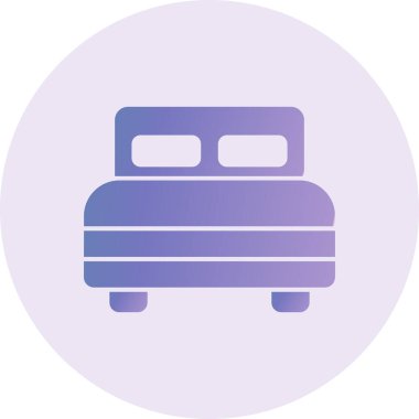 double Bed icon, simple web illustration 