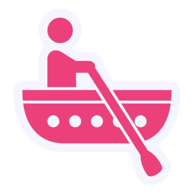 Rafting. Web simgesi basit illüstrasyon