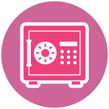 Güvenli Kutu Vektörü Kabartma Simgesi Tasarımı