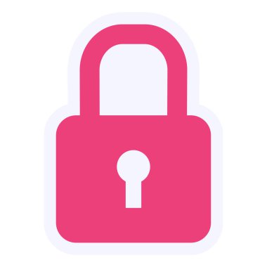 Asma kilit. Web simgesi basit illüstrasyon