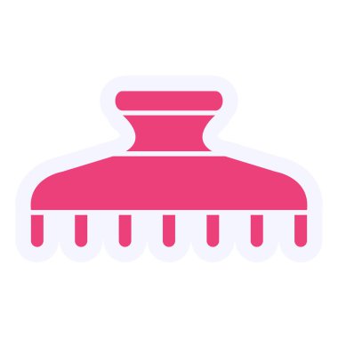 Saç Kıskacı Vektör Kabartma Simgesi Tasarımı 