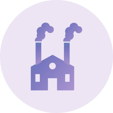 Pollution factory, illustration of a nuclear icon