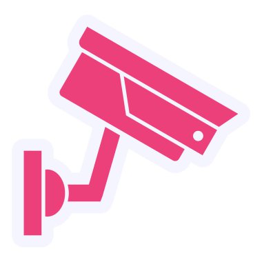 Güvenlik kamerası ikon vektörü. İnce çizgi işareti. izole edilmiş sınır sembolü çizimi