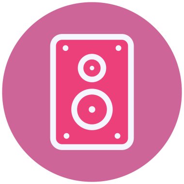 Müzik hoparlörü simgesi, vektör illüstrasyonu 