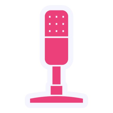 Mikrofon. Web simgesi basit illüstrasyon