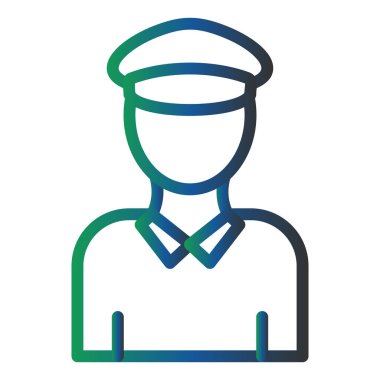 Polis. Web simgesi basit illüstrasyon