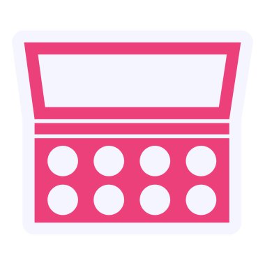 Makyaj Paleti Vektörü Kabartma Simgesi Tasarımı 