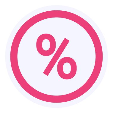 - Yüzde. Web simgesi basit illüstrasyon