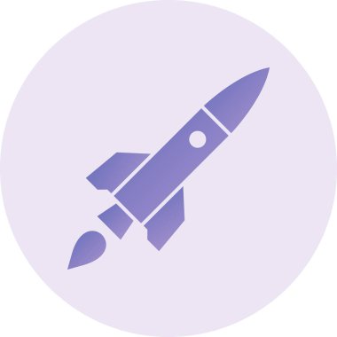Ballistic rocket icon, vector illustration