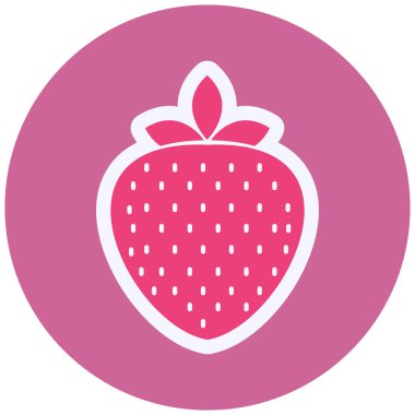 Çilekli. Web simgesi basit illüstrasyon 